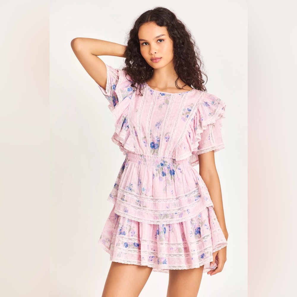 NWT Love Shack Fancy Natasha Dress Juicy Plum